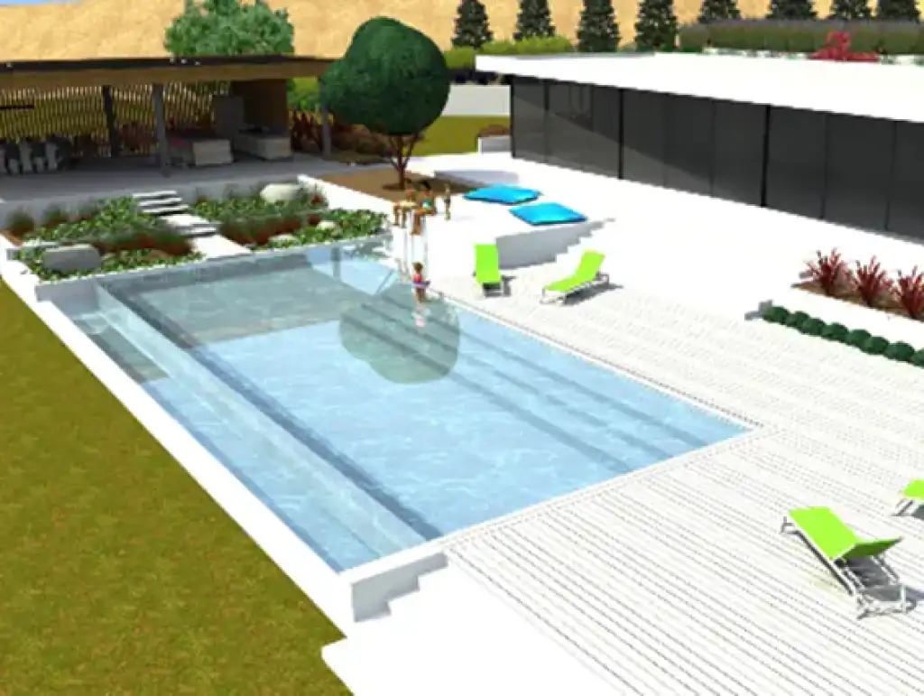Construction d'une piscine à débordement sur Beaupuy
