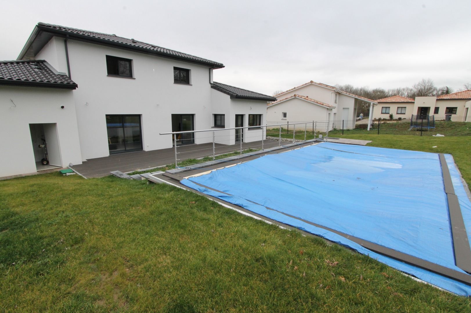 Projet avant chantier, vue depuis la piscine