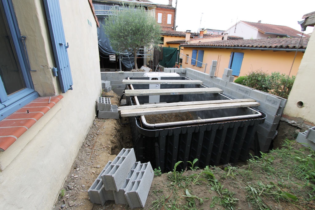 Mise en place de la piscine
